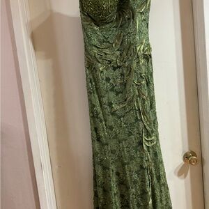 Aspeed One Shoulder Green Lace Dress